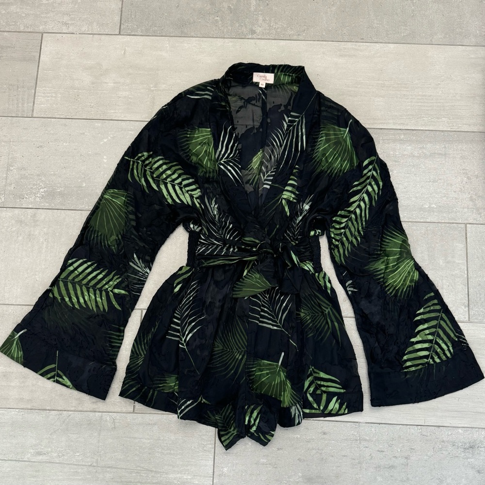 Tropical Leaf Print Women's Jacket